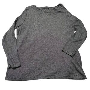 Women's AVA & VIV Black & White Striped Long Sleeve Tee 2X